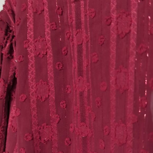 aliceblue Red Sheer Long Sleeve Blouse NWT - Picture 6 of 8